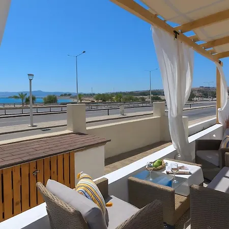 Renovated, Beachfront, Quiet Terrace And Balcony W Views, Near Rhodes Marina Aquavista